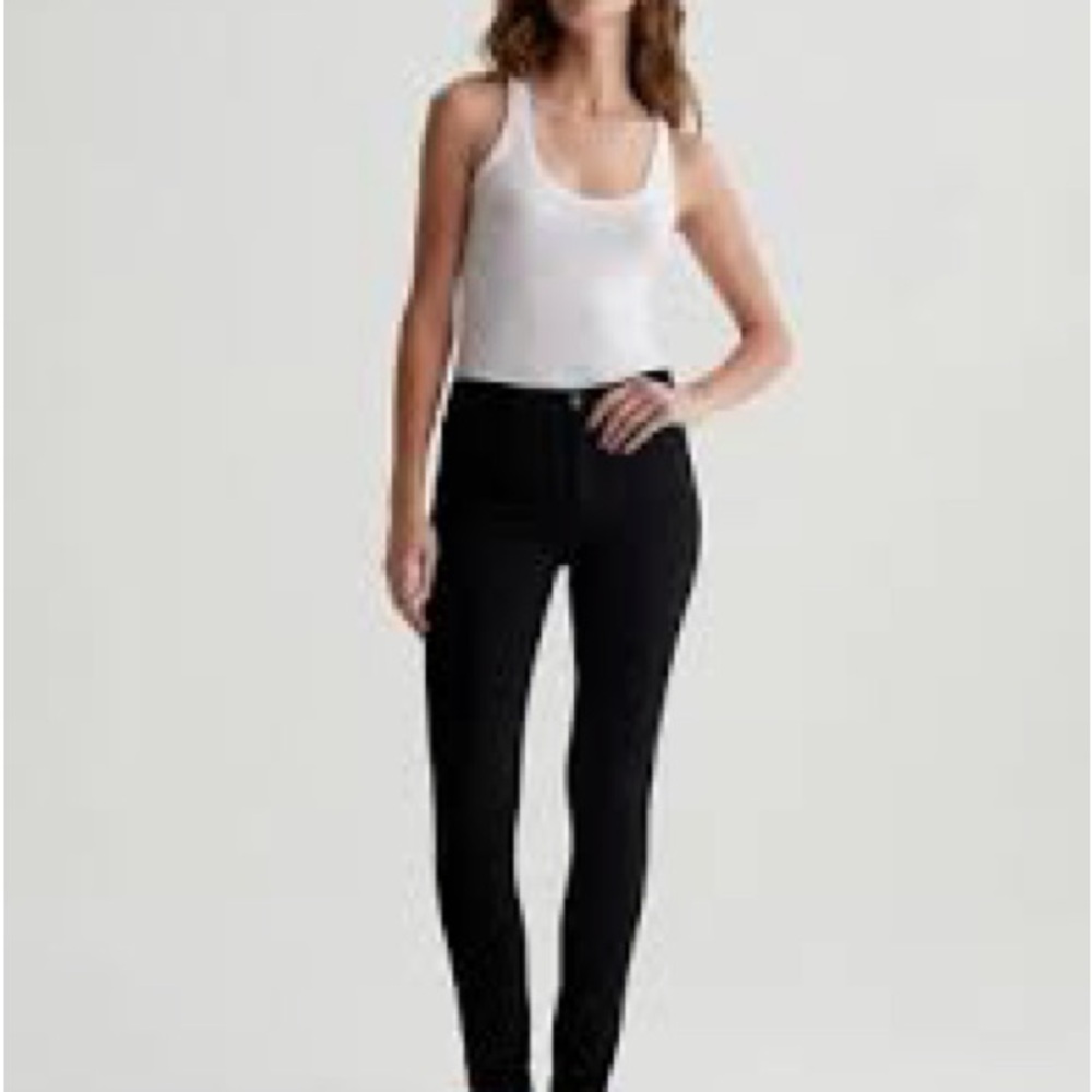AG Adriano Goldschmied Black Cigarette Skinny Pants Jeans Moto Casual sz 27